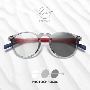 LM New Photochromic Anti Blue Light Glasses Men Gaming Round Blocking Blue Ray Classic TR90 Women Protection Eyeglasses Computer